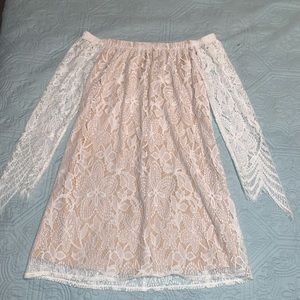 White and nude dress